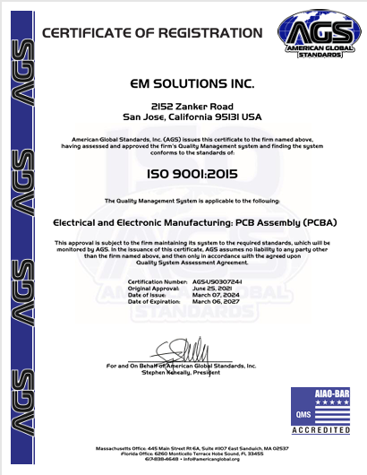 ISO 9001:2015 Quality Management System Certificate Preview